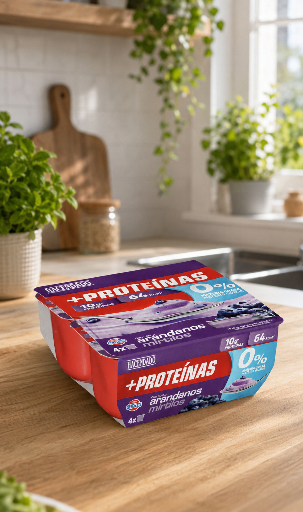 +proteinas diary dessert with blueberries 0% fat 10g protein - 4 units 